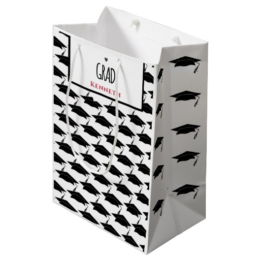 Abschluss Grad Grad Grad Grad Maßgeschneidert Mittlere Geschenktüte (Vorderseite Schrägansicht)