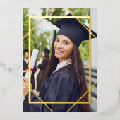 Abschluss Grad Party Foto Einladung, Gold Folieneinladung (Vorderseite)