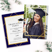 Abschluss Grad Party Foto Einladung, Gold Folieneinladung