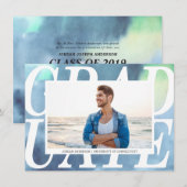 Abschluss Gradient Blue Watercolor Ankündigung (Vorne/Hinten)