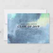 Abschluss Gradient Blue Watercolor Ankündigung (Rückseite)