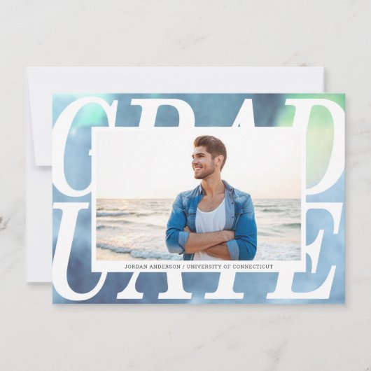 Abschluss Gradient Blue Watercolor Ankündigung (Vorderseite)