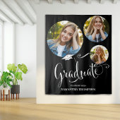 Abschluss Graduate Black and White Foto Party Wandteppich