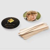 Abschluss Graduate Black Gold Konfetti Foto 2023 Fächer (Non-assembled)