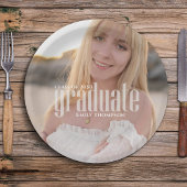 Abschluss Graduate Elegante Modernes Foto Party Pappteller