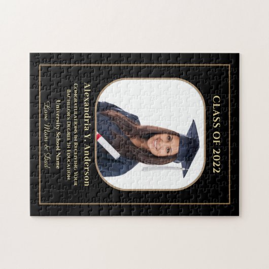 Abschluss Graduate Foto Class of 2022 Custom Puzzle (Horizontal)
