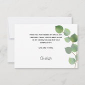 Abschluss Graduate Foto Eukalyptus Grüne Dankeskarte (Rückseite)