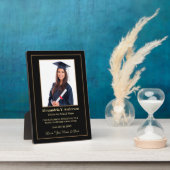 Abschluss Graduate Foto Gold Black Personalize Fotoplatte (Seite)