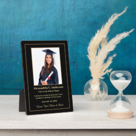 Abschluss Graduate Foto Gold Black Personalize Fotoplatte