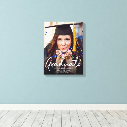 Abschluss Graduate Foto Typografie V2 Leinwanddruck (Insitu (Holzboden))