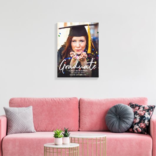 Abschluss Graduate Foto Typografie V2 Leinwanddruck (Insitu (Wohnzimmer))