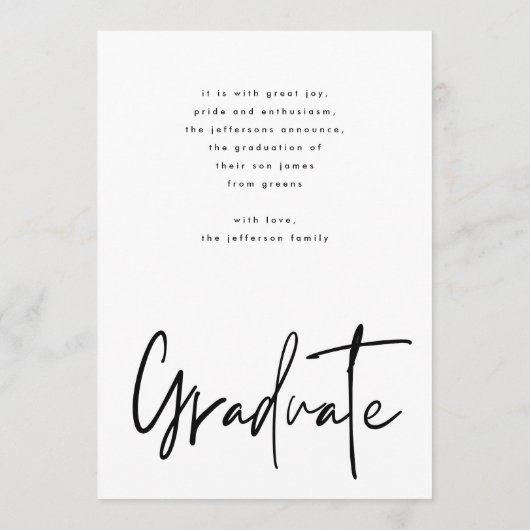 Abschluss-Graduate für Weißbrush-Foto Ankündigung (Rückseite)