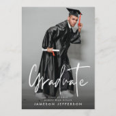 Abschluss-Graduate für Weißbrush-Foto Ankündigung (Vorderseite)