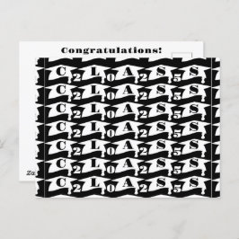 Abschluss-Graduate-Klasse 2025 Schwarz/Weiß Postkarte