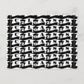 Abschluss-Graduate-Klasse 2025 Schwarz/Weiß Postkarte (Vorderseite)