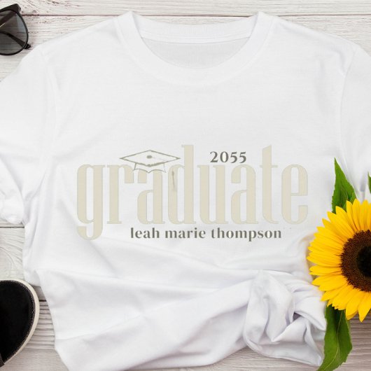 Abschluss Graduate Minimalistisch Typografie Custo T-Shirt