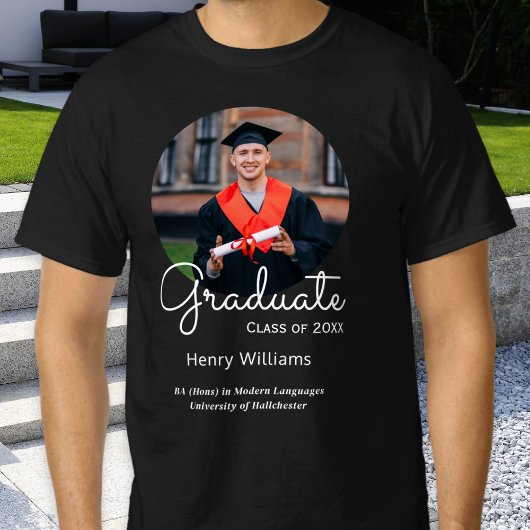 Abschluss Graduate Name und Foto benutzerdefiniert T-Shirt