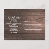 Abschluss Graduate Rustic Wood Floral Chic Foto Einladungspostkarte (Rückseite)