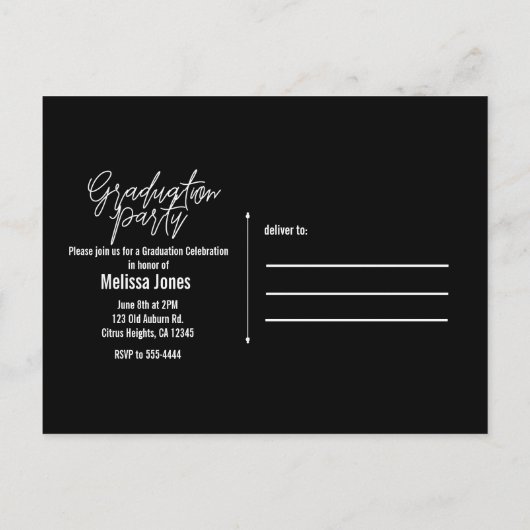 Abschluss Graduate School Modernes Foto Picture Einladungspostkarte (Rückseite)