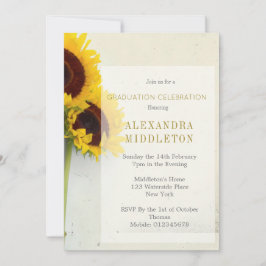 Abschluss Graduate Sunflower Rustikale Einladung
