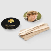 Abschluss Graduierte Foto schwarzes Gold Fächer (Non-assembled)