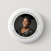 Abschluss Gratulation Absolvent Foto Custom Button (Vorderseite)