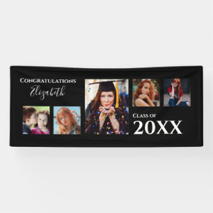 Abschluss Gratulation Foto Black Modern Banner