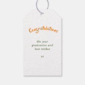 Abschluss Gratulation Gelbe Blütenblume Geschenkanhänger (Rückseite)