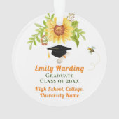 Abschluss Gratulation Gelbe Flora Ornament (Rückseite)