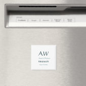 Abschluss-Gratulation Monogramm blau grau Name 20X Magnet (In Situ (Geschirrspüler))