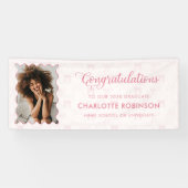 Abschluss Gratulation Pink Bow Foto Banner (Horizontal)