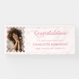 Abschluss Gratulation Pink Bow Foto Banner