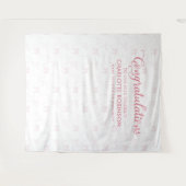 Abschluss Gratulation Rosa Hintergrund Wandteppich (Vorderseite (Horizontal))