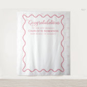 Abschluss Gratulation Rosa Hintergrund Wandteppich (Vorderseite)