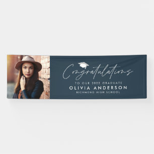 Abschluss Gratulationen Marineblau modernes Foto Banner