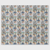 Abschluss Gratuliere Name 8 Foto-Collage Geschenkpapier (Flach)