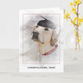 Abschluss gratulieren Labrador Retriever Karte (Gelbe Blume)