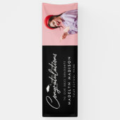 Abschluss gratuliert modernen Foto schwarz Banner (Vertikal)