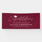 Abschluss gratuliert schlicht modernes Bordeaux Banner (Horizontal)