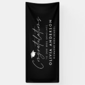 Abschluss gratuliert schlicht modernes Schwarz Banner (Vertikal)