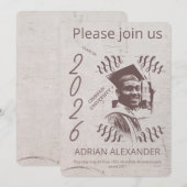 Abschluss grau Hintergrundbild benutzerdefiniert F Einladung (Vorne/Hinten)