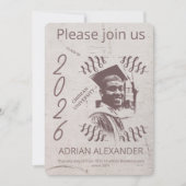 Abschluss grau Hintergrundbild benutzerdefiniert F Einladung (Vorderseite)