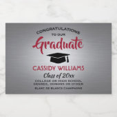 Abschluss, graurot und schwarz geteilt schaumweinetikett (Einzelnes Label)