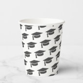 Abschluss Gray Tassel Cap Pappbecher (Rückseite)