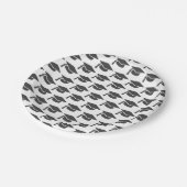 Abschluss Gray Tassel Cap Pappteller (Schrägansicht)