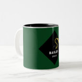 Abschluss Green 2025 Keepake-Geschenk Zweifarbige Tasse (Vorderseite Links)