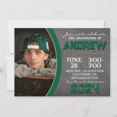 Abschluss "Green and Bronze Chalkboard" Einladung (Vorderseite)