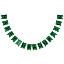 Abschluss Green Black School Bunting Banner