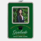 Abschluss Green Gold Custom 2025 Graduate Foto Rahmen-Ornament Silber (Vorderseite)