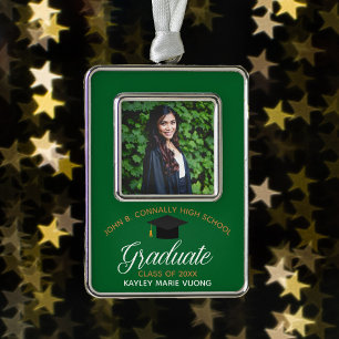 Abschluss Green Gold Custom 2025 Graduate Foto Rahmen-Ornament Silber